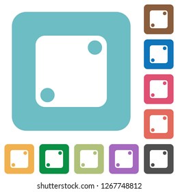 Domino two white flat icons on color rounded square backgrounds
