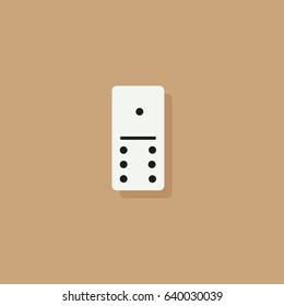 Domino vector illustration. Flat elements for web design and mobile app. High quality flat icon for design printed material. Domino icon on background.