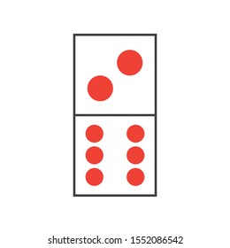 Domino Vector illustration,domino card icon template vector illustration design