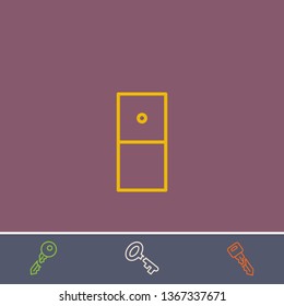 domino vector line icon.Basic element illustration.domino vector outline symbol design.Bonus broken key graphic concept