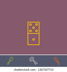 domino vector line icon.Basic element illustration.domino vector outline symbol design.Bonus broken key graphic concept