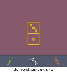 domino vector line icon.Basic element illustration.domino vector outline symbol design.Bonus broken key graphic concept
