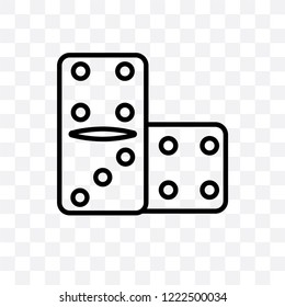 Domino vector linear icon isolated on transparent background, Domino transparency concept can be used for web and mobile