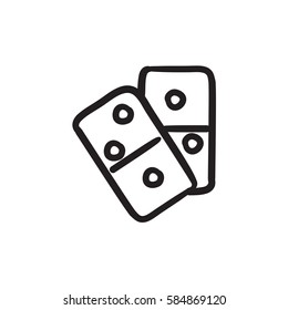 Domino vector sketch icon isolated on background. Hand drawn Domino icon. Domino sketch icon for infographic, website or app.