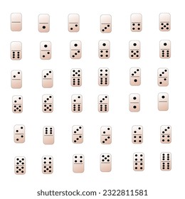 Domino vectors, card . Flat wood vector icon or symbol