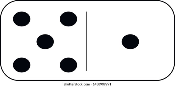 Domino White BG Black Dots 5/1