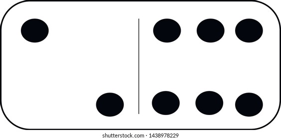 Domino White BG Black dots 2/6