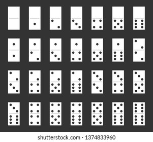 Dominoes bones set, domino tiles full set