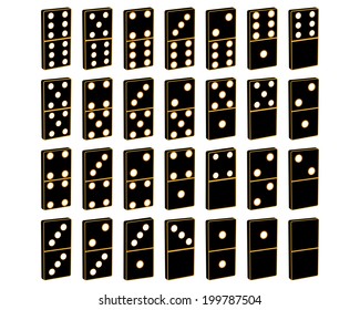dominoes for different games on a white background