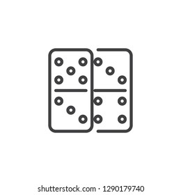 Dominoes game line icon. linear style sign for mobile concept and web design. Domino outline vector icon. Casino and gambling symbol, logo illustration. Pixel perfect vector graphics