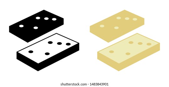Dominoes Game Vector Illustration Silhouette