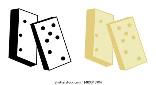 Dominoes Game Vector Illustration Silhouette