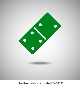 Dominoes icon. Flat style. Grey background. Vector illustration.