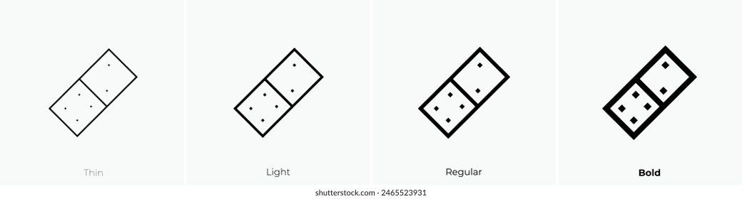 dominoes icon. Thin, Light Regular And Bold style design isolated on white background