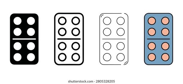 Dominoes icons set in different colors and styles for games and hobbies various designs of domino pieces