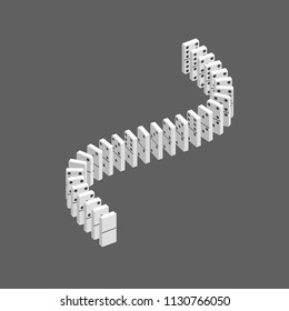 Dominosteine. Einzeln auf grauem Hintergrund. 3D-Vektorgrafik. Isometrische Projektion.