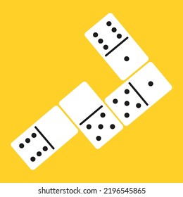 Dominoes on a yellow background. Vector illustration