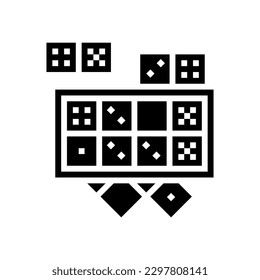 dominoes set board table glyph icon vector. dominoes set board table sign. isolated symbol illustration