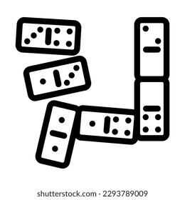 dominoes set board table line icon vector. dominoes set board table sign. isolated contour symbol black illustration