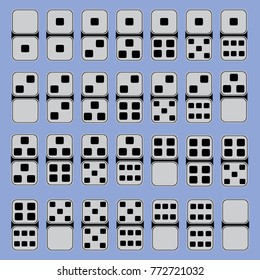 Dominoes set. Icon domino vector.
