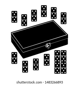 Dominoes Set Vector Illustration Silhouette
