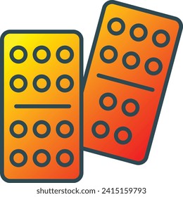 Icono vector de dominó. Se puede usar para imprimir, móviles y aplicaciones web.