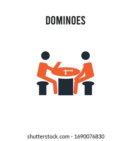 Dominoes vector icon on white background. Red and black colored Dominoes icon. Simple element illustration sign symbol EPS