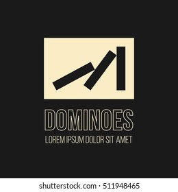 Dominoes Vector Logo Design. Logotype Icon Symbol