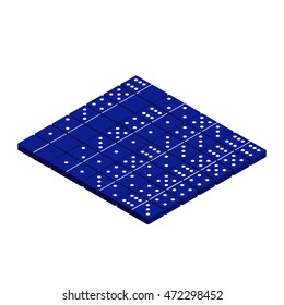 Dominoes.Isolated on white background. 3d Vector illustration.3d isometric style.