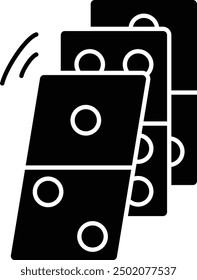 Dominos solid glyph vector illustration