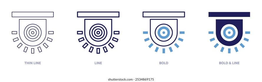 Domotic devices icon in 4 different styles. Thin Line, Line, Bold, and Bold Line. Duotone style. Editable stroke.