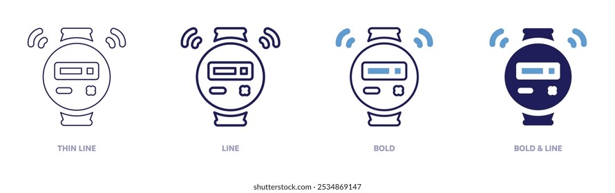 Domotic icon in 4 different styles. Thin Line, Line, Bold, and Bold Line. Duotone style. Editable stroke.