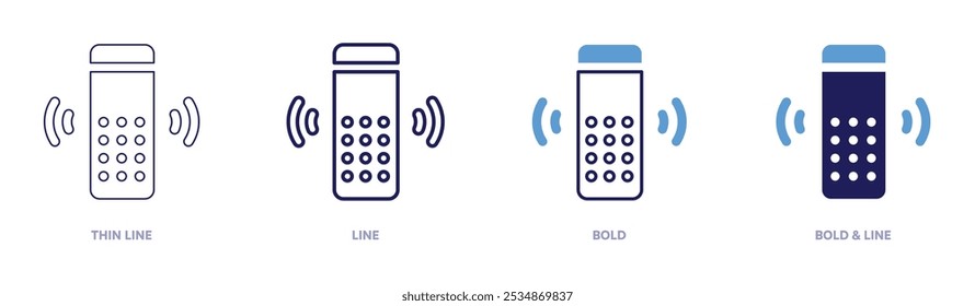 Domotic sensors icon in 4 different styles. Thin Line, Line, Bold, and Bold Line. Duotone style. Editable stroke.