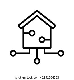 Domotics Icon. Line Art Style Design Isolated On White Background