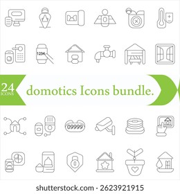 domotics Icons bundle. Linear dot style Icons. Vector illustration