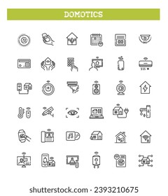 Domotics Icons . Linear dot style Icons. Vector illustration
