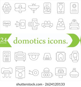 domotics icons. Thin linear style icons Pack. Vector Illustration
