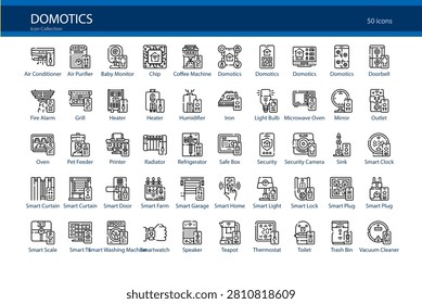 Domotics Smart Home Automation Technology Icon Set