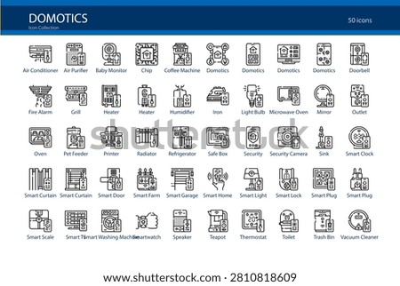 Domotics Smart Home Automation Technology Icon Set