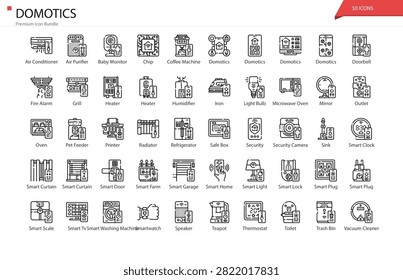 Domotics Smart Home IoT Automation Control Energy Icon Set