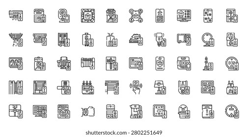 Domotics Smart Home Technology Icon Set Vector Illustration