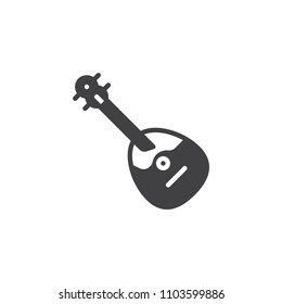Domra vector icon. filled flat sign for mobile concept and web design. Musical instrument simple solid icon. Banjo guitar symbol, logo illustration. Pixel perfect vector graphics