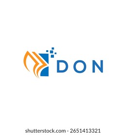DON credit repair accounting logo design on white background. DON creative initials Growth graph letter logo concept. DON business finance logo design.
