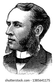 Don Dickinson, 1846-1917, war Rechtsanwalt, Politiker des US-Bundesstaates Michigan und 34. Generalstabschef der Vereinigten Staaten, Vintage-Line-Zeichnung oder Gravitation-Illustration