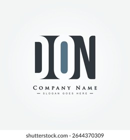 DON Initials Logo - Vector Logo Template for Initial Letters D, O and N