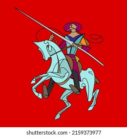Don Quijote vector abstract illustration