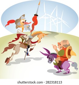 Don Quijote and the windmills