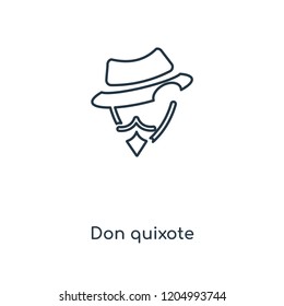 Don quixote concept line icon. Linear Don quixote concept outline symbol design. This simple element illustration can be used for web and mobile UI/UX.