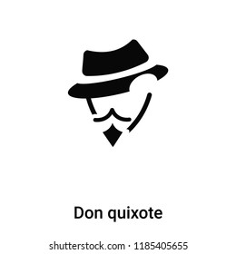 Don quixote icon vector isolated on white background, logo concept of Don quixote sign on transparent background, filled black symbol