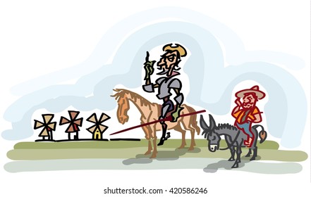 Don Quixote with Sancho Panza